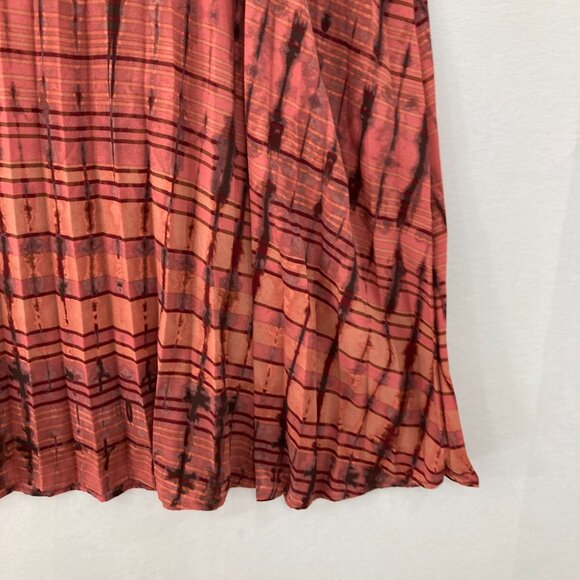 Lisa Rinna size 1X Red Black Abstract Print Soft Flowy Side Zip Midi Skirt - Picture 6 of 11